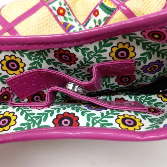 VERA BRADLEY Like New Vintage 2011 Viva la Vera Straw Cotton & Patent Pu… - Picture 7 of 15